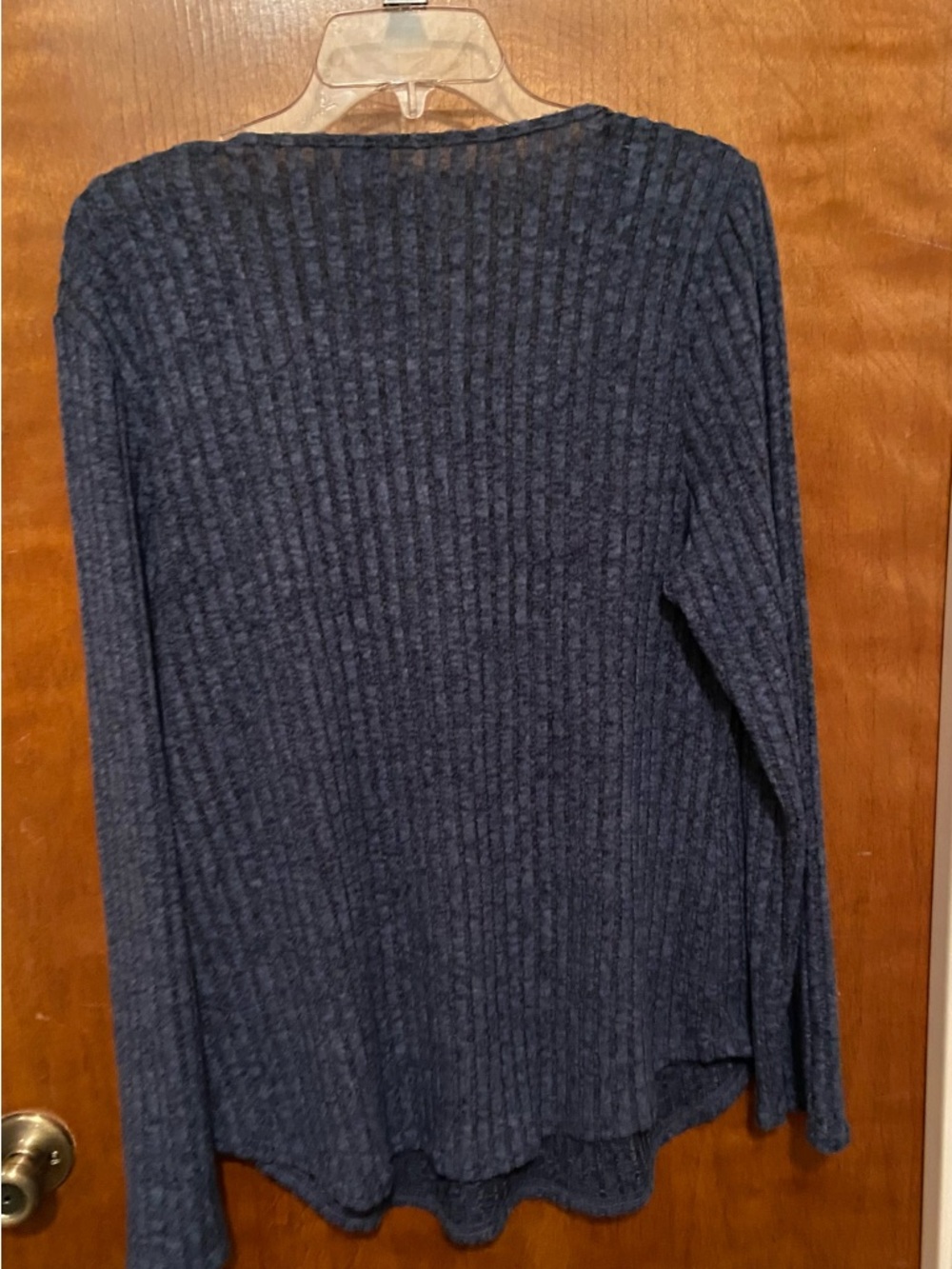 Blue Rib Knit Tunic Top - Picture 2 of 7